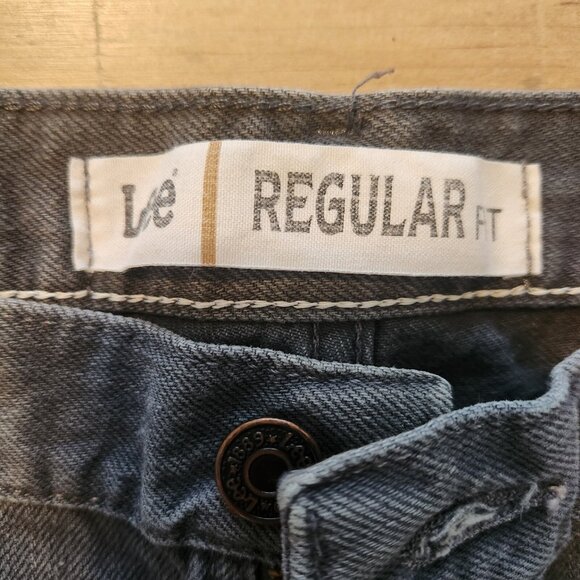 Lee Jeans Regular Fit Denim Straight Leg Mens 40x30 Gray Charcoal Cotton EUC - Picture 8 of 12